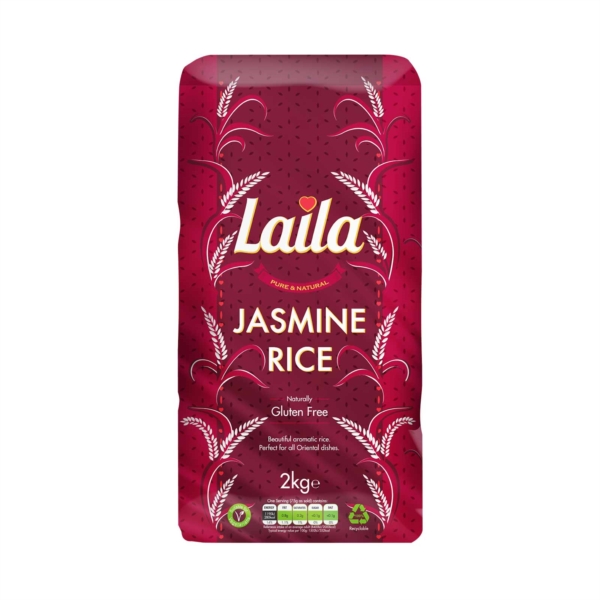 2kg pack, Buy Grocery Online united kingdom, Buy Indian grocery online, Buy Pakistani grocery online, Buy Bangladeshi grocery online, Laila Jasmine Rice, Thai Fragrant Rice, Oriental dishes, Laila foods, Laila naturals