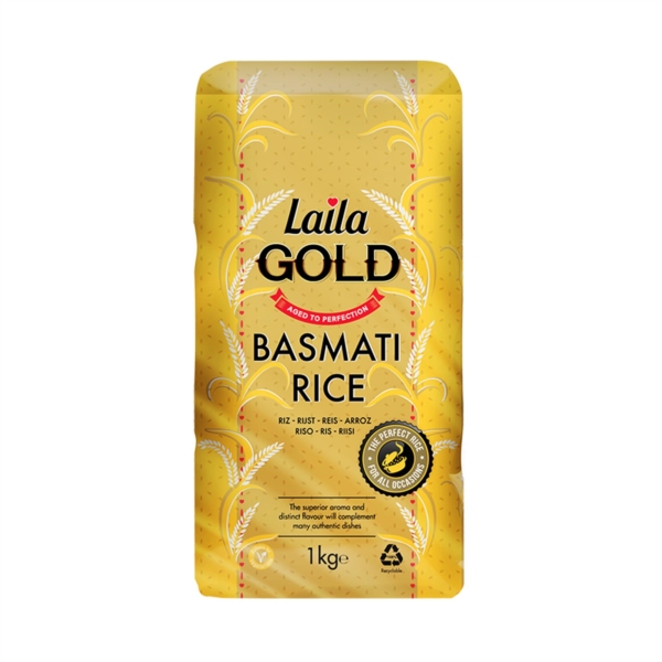 Basmati Rice, Laila Gold Basmati Rice, Rice 1kg pillow pack, Laila Foods, Grocery Online
