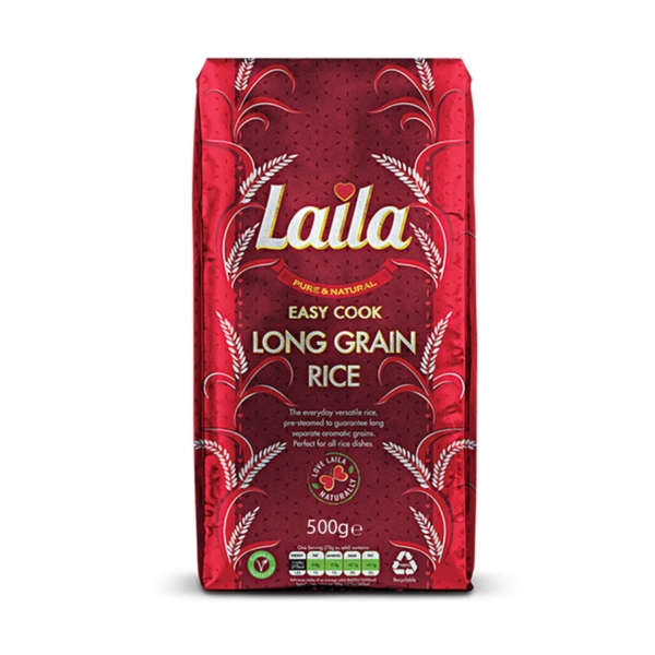 Long grain rice, easy cook rice, laila rice, rice online, 500g pack, laila foods, grocery online